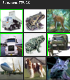 Simulazione griglia CAPTCHA: seleziona i truck