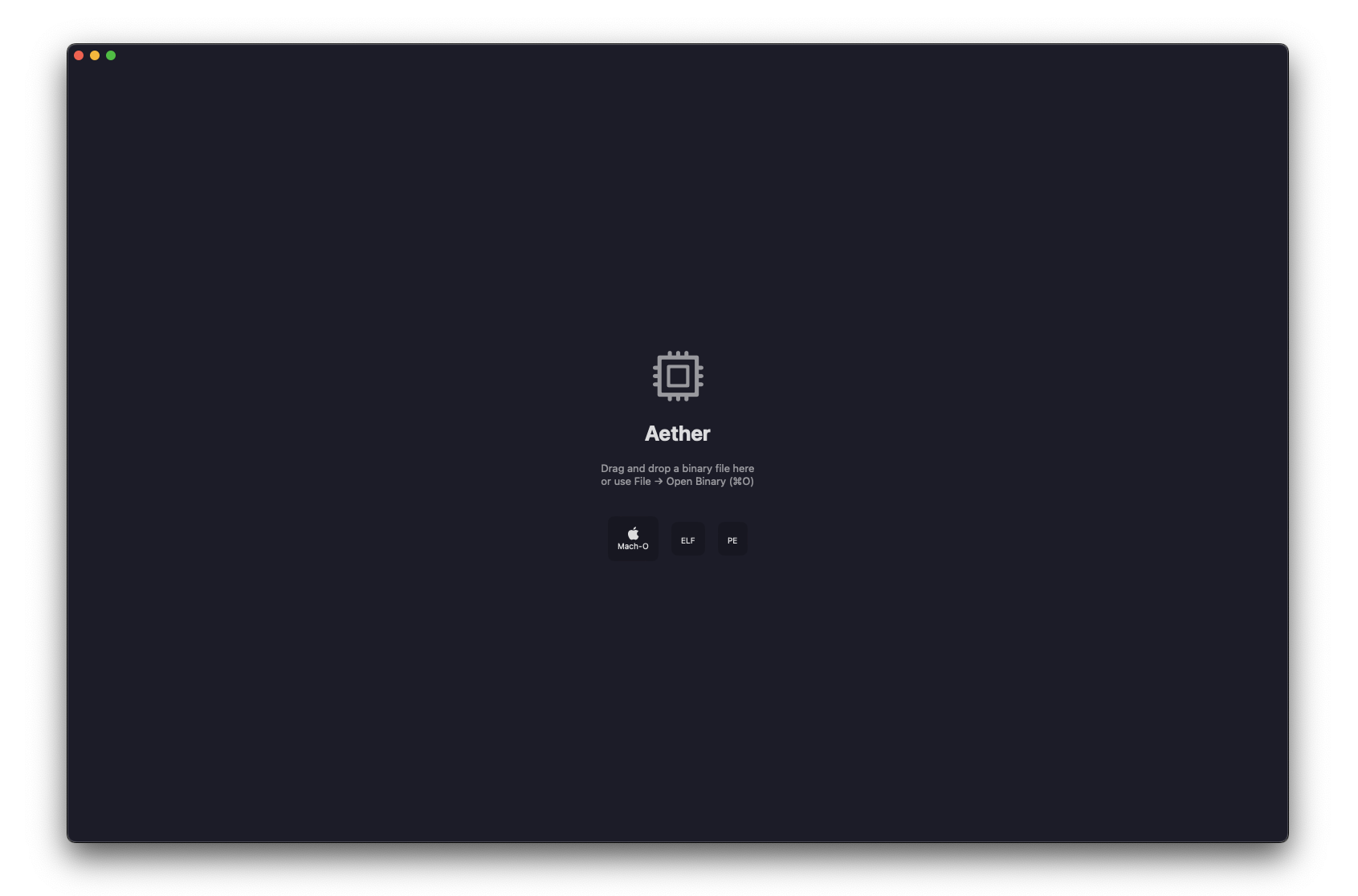 Aether - disassembler per macOS