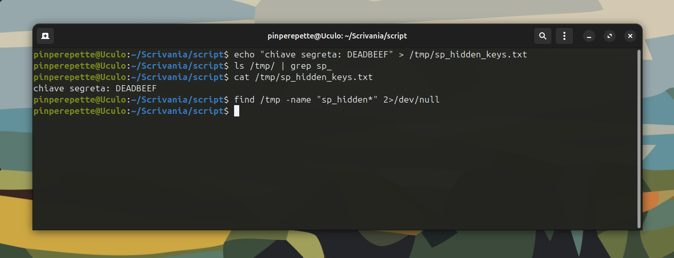 Terminale: file invisibile a ls e find, ma leggibile con cat