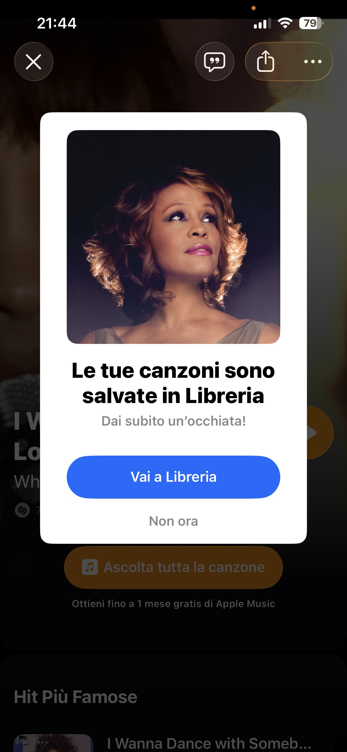 Shazam riconosce I Will Always Love You di Whitney Houston