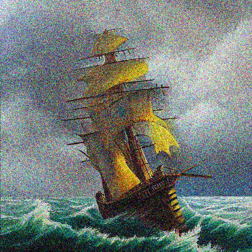 t=50: rumore leggero