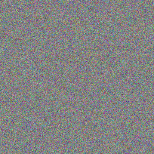 Rumore gaussiano puro: 512x512 pixel di valori casuali